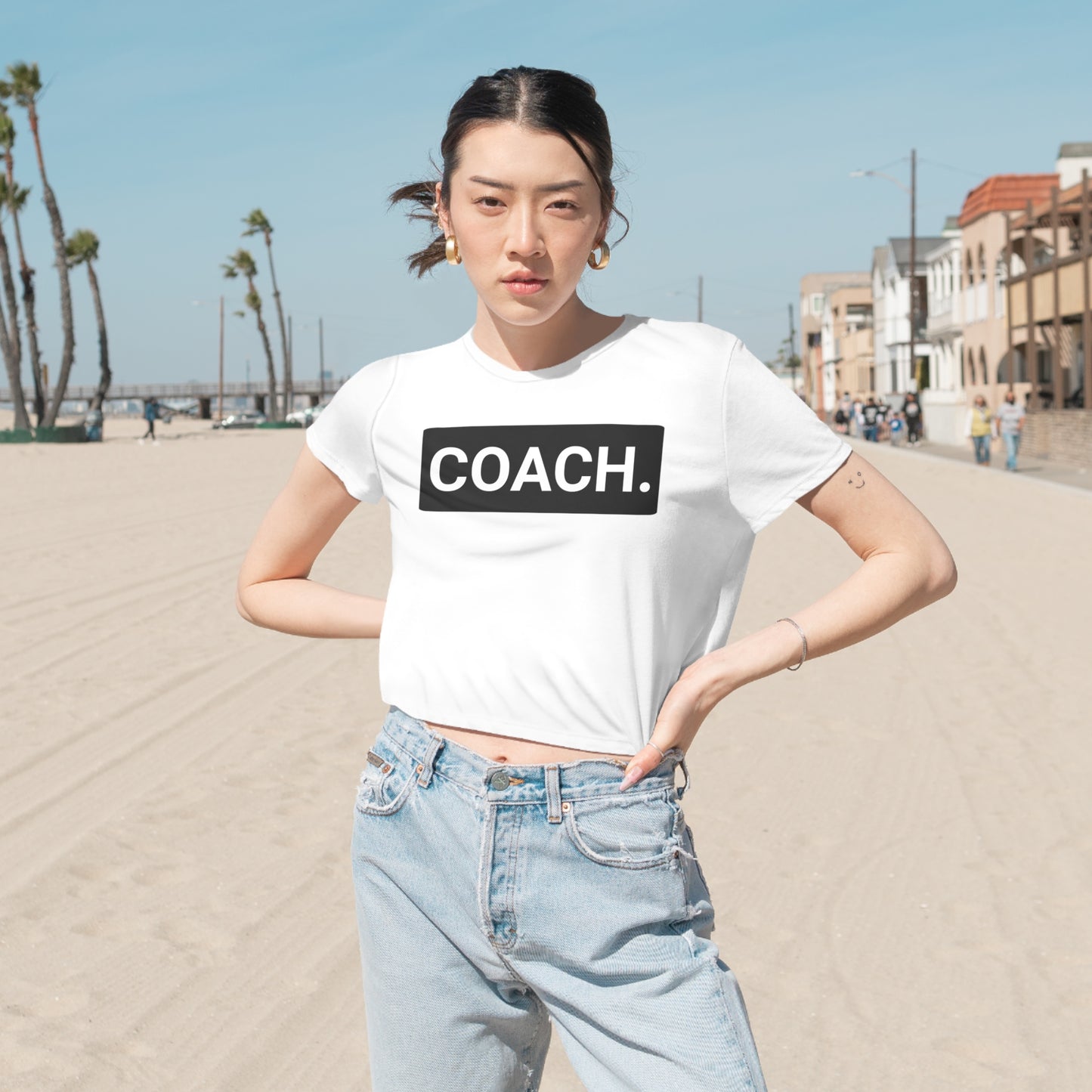 Coach .Basic Women's Flowy Cropped Tee