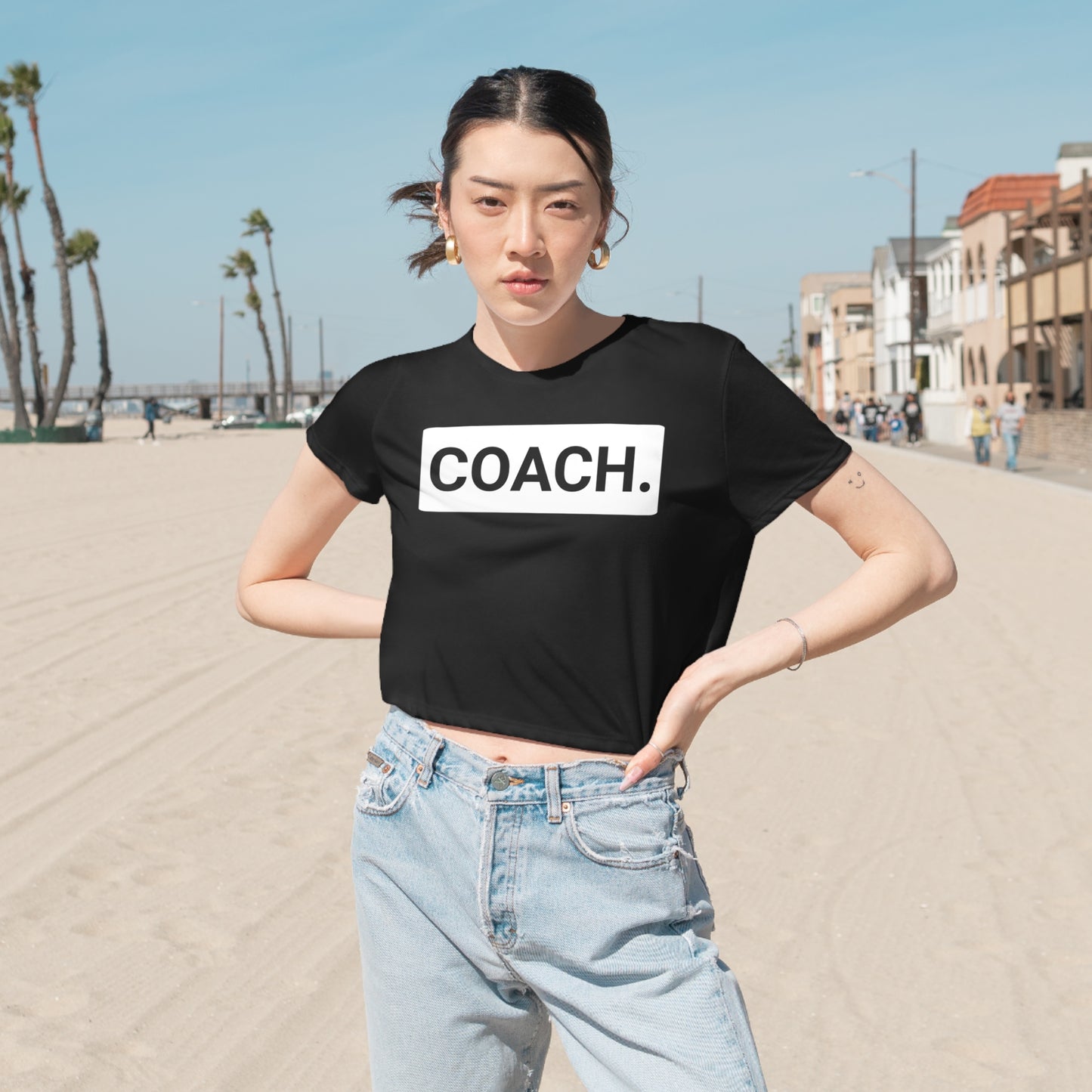 Coach .Basic Women's Flowy Cropped Tee